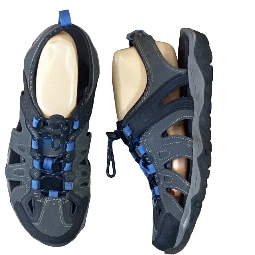 Ozark‎ Trail Men's Closed Toe Fisherman Sandals Hiking Sz 8 Gray/Black/Blue 263D